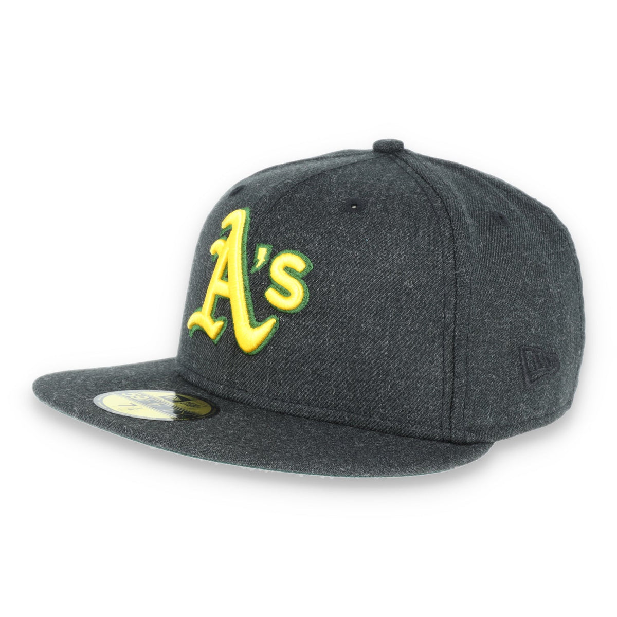 New Era 59Fifty Oakland Athletics CAP -BLACK HEATHER GOLD/ DARK GREEN product image 1, provided for visual reference and