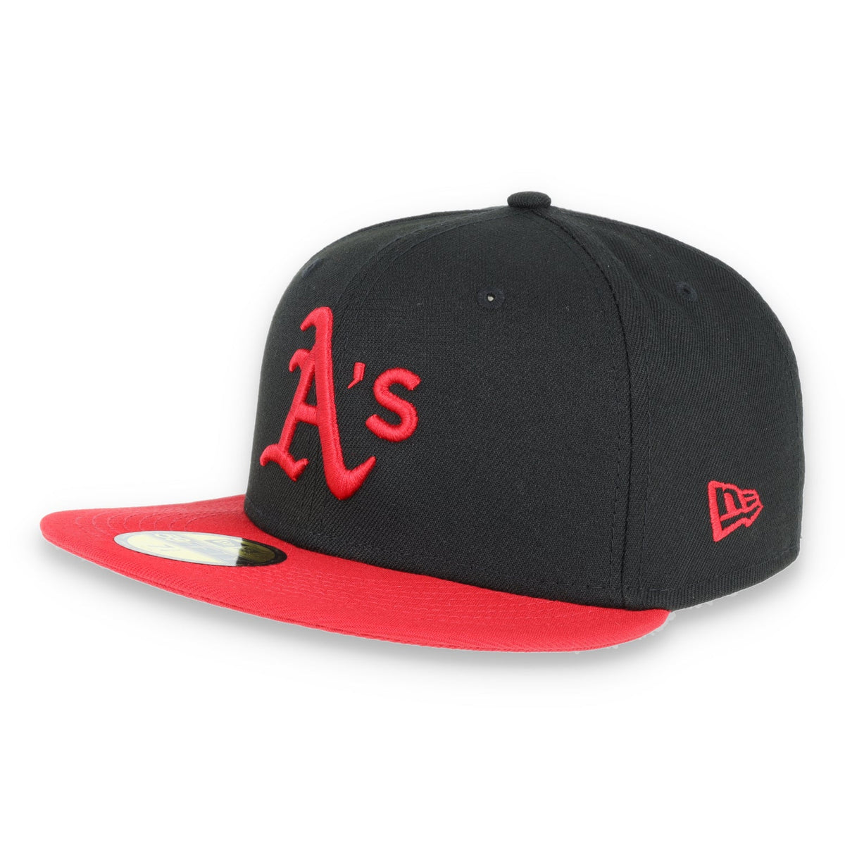 Oakland Athletics New Era 59Fifty Fitted Hat-Red/Black product image 1, provided for visual reference and product detail