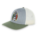 Mexico Low Pro Trucker Cap- Heather Grey/Birch/Army product image 1, provided for visual reference and product detail review