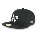 Oakland Athletics New Era 59Fifty Fitted Black/White product image 1, provided for visual reference and product detail review