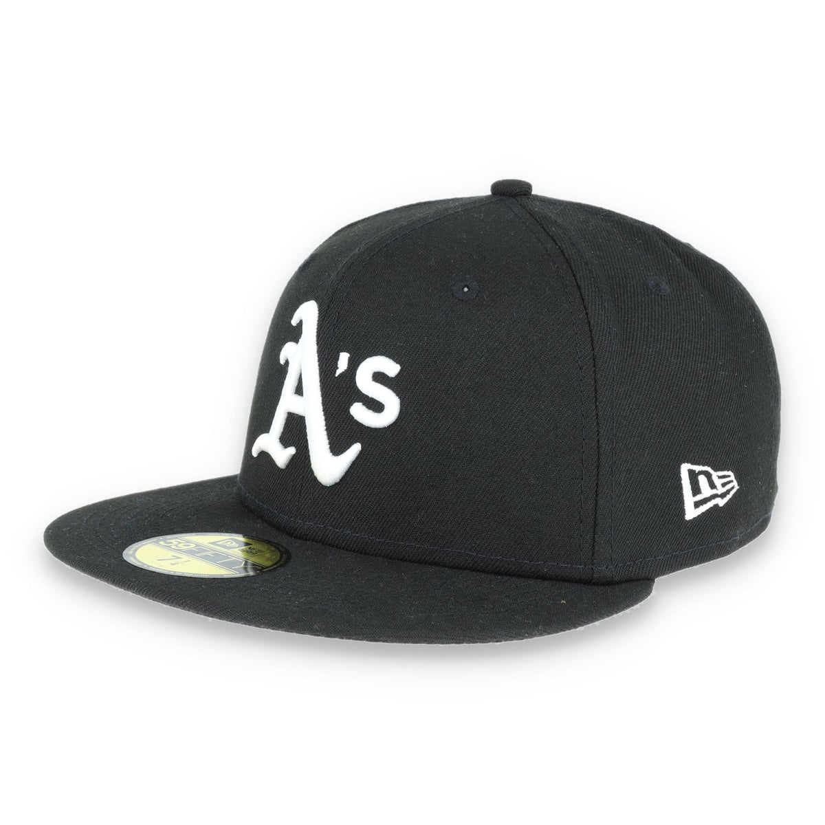 Oakland Athletics New Era 59Fifty Fitted Black/White product image 1, provided for visual reference and product detail review