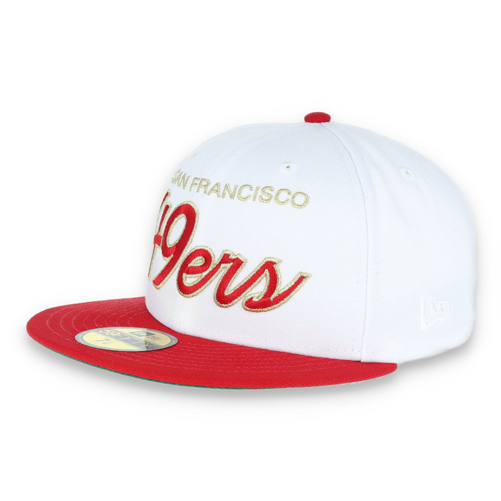 New Era San Francisco 49Ers 59Fifty Fitted Script Hat-White/Gold/Red product image 2, provided for visual reference and