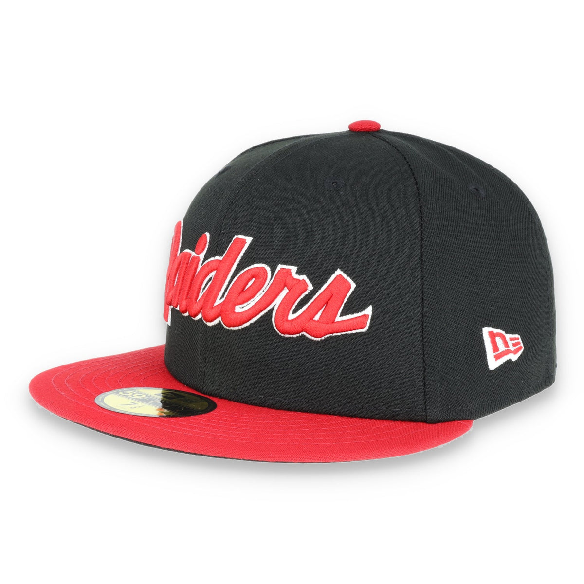 Las Vegas Raiders New Era 59Fifty Fitted Script -Black/Red product image 1, provided for visual reference and product detail