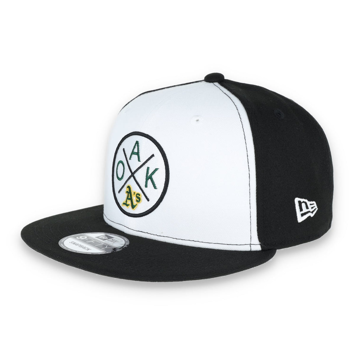 OAKLAND ATHLETICS NEW ERA 4X LOGO 9FIFTY Snapback HAT-WHITE product image 1, provided for visual reference and product