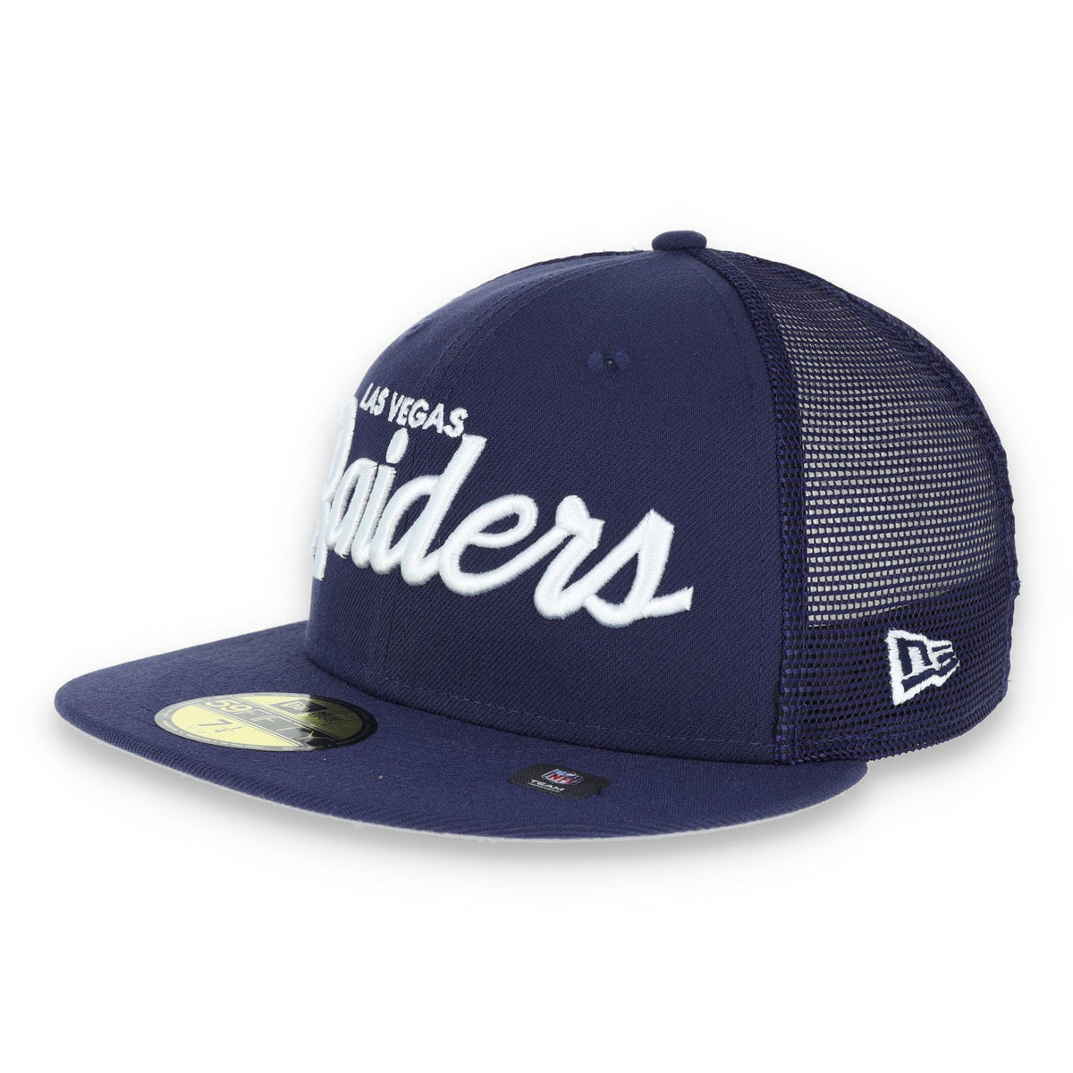 LAS VEGAS RAIDERS NEW ERA mesh script 59FIFTY FITTED-navy product image 1, provided for visual reference and product detail