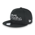 OAKLAND ATHLETICS NEW ERA SCRIPT 9FIFTY Snapback-BLK/WHT product image 1, provided for visual reference and product detail