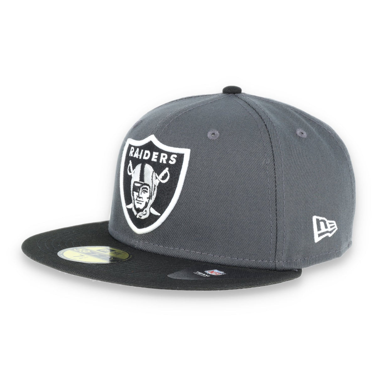 Las Vegas Raiders New Era 59Fifty Fitted Shield Logo -Black/Grey product image 2, provided for visual reference and product