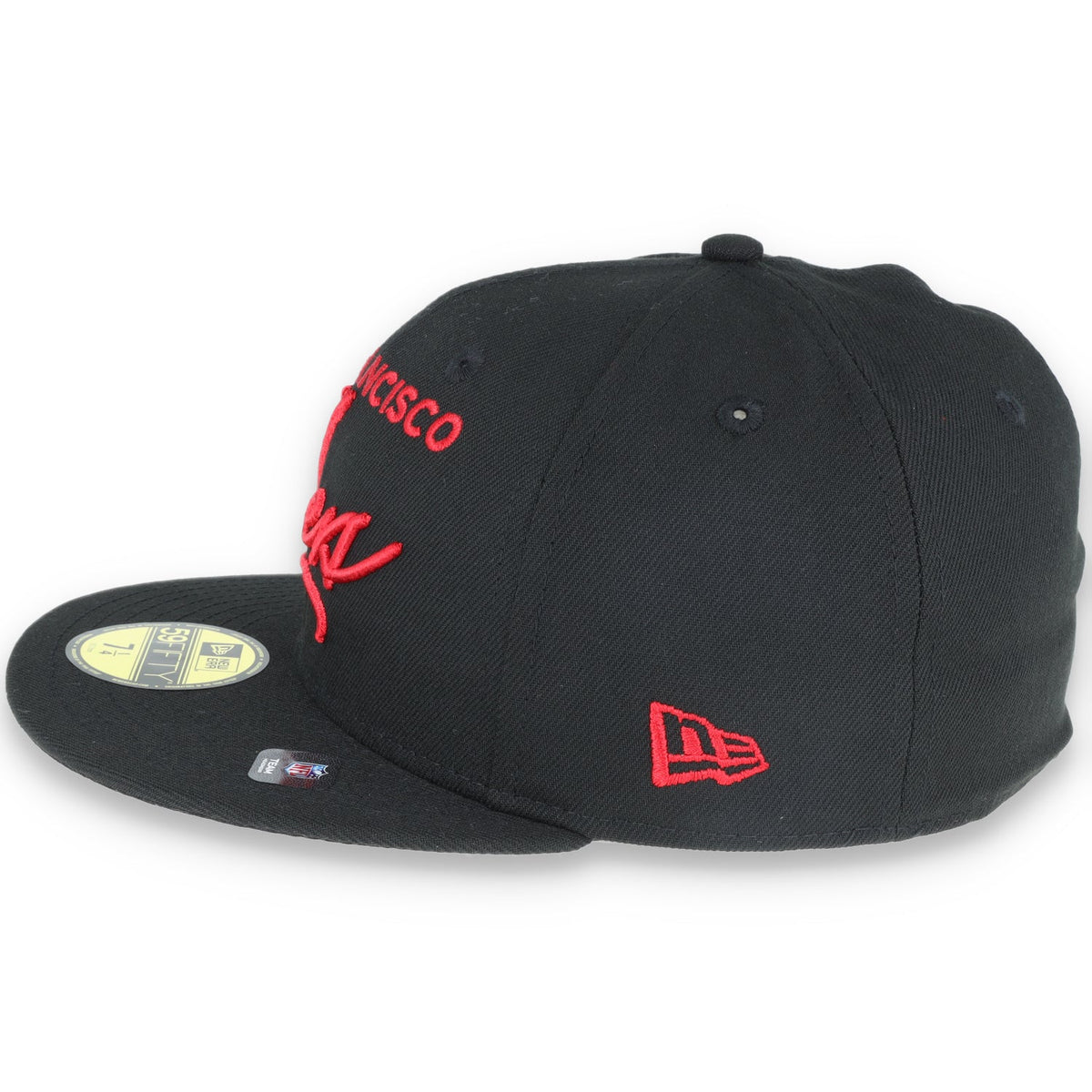 New Era SAN FRANCISCO 49ERS SCRIPTED 59FIFTY FITTED HAT-blk product image 6, provided for visual reference and product