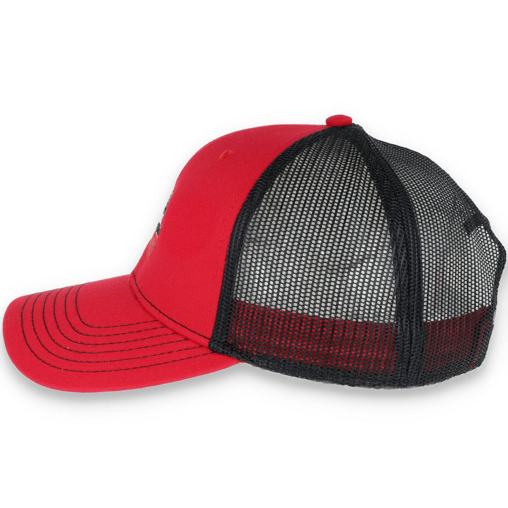 THE COLISEUM CALIFORNIA STATE BEAR TRUCKER Snapback HAT- RED/BLACK product image 5, provided for visual reference and