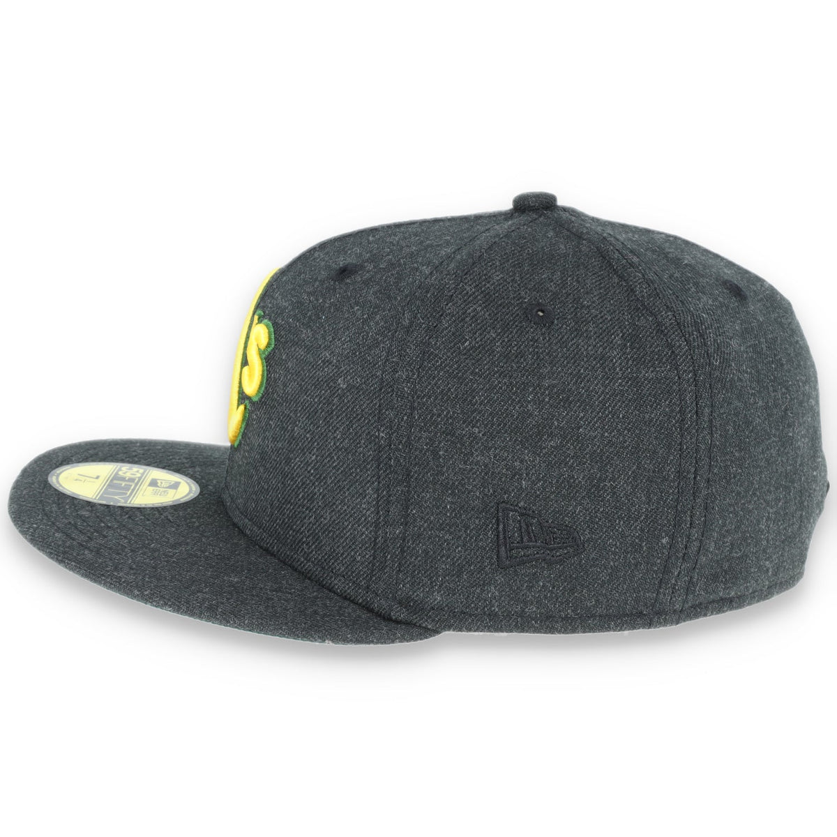 New Era 59Fifty Oakland Athletics CAP -BLACK HEATHER GOLD/ DARK GREEN product image 5, provided for visual reference and