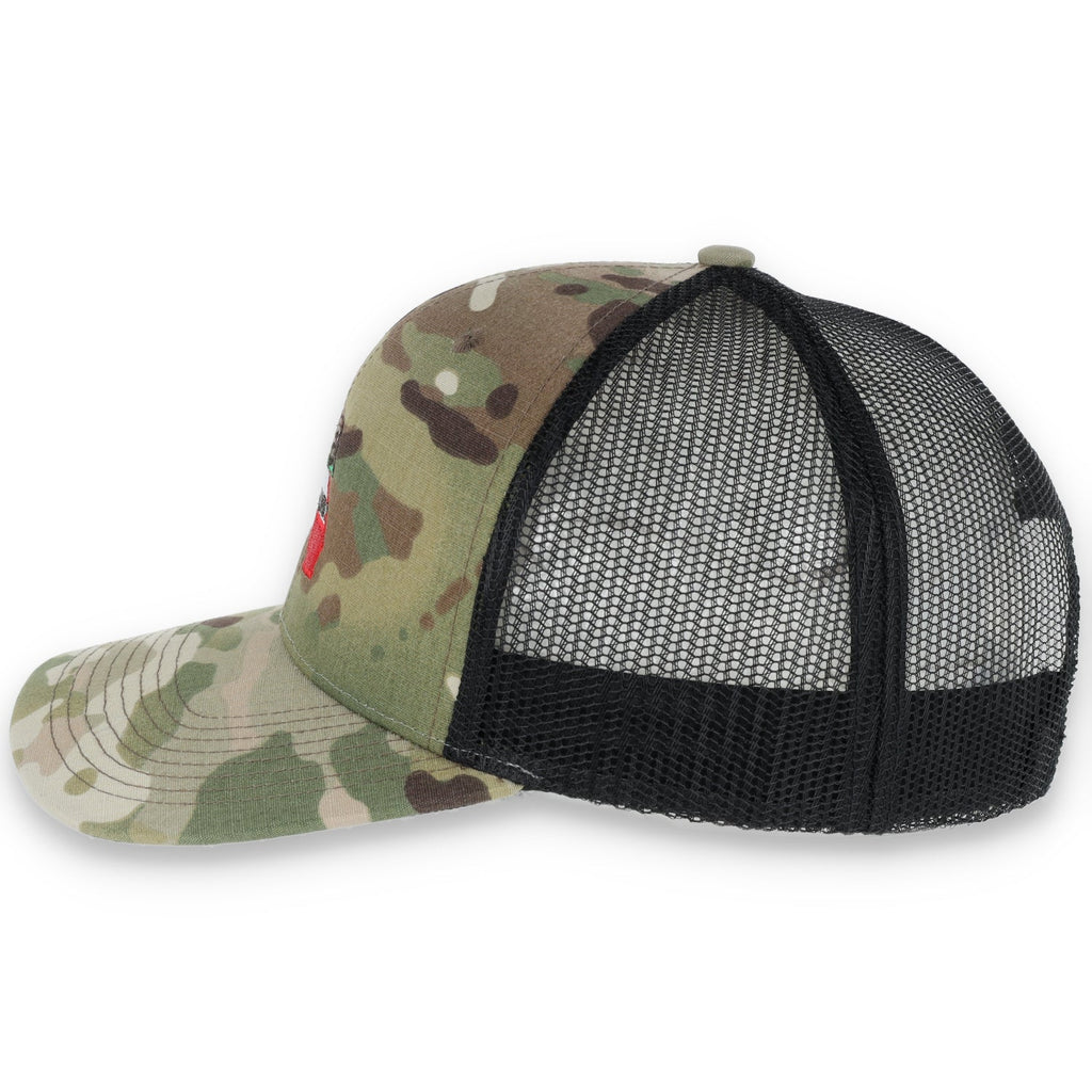 THE COLISEUM CALIFORNIA STATE BEAR TRUCKER Snapback HAT- MULTICAM/BLACK product image 6, provided for visual reference and