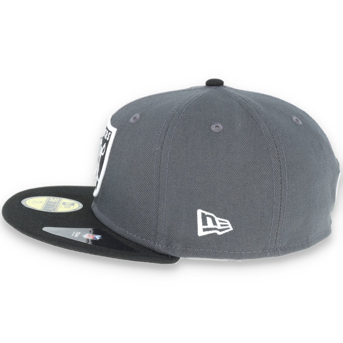 Las Vegas Raiders New Era 59Fifty Fitted Shield Logo -Black/Grey product image 6, provided for visual reference and product