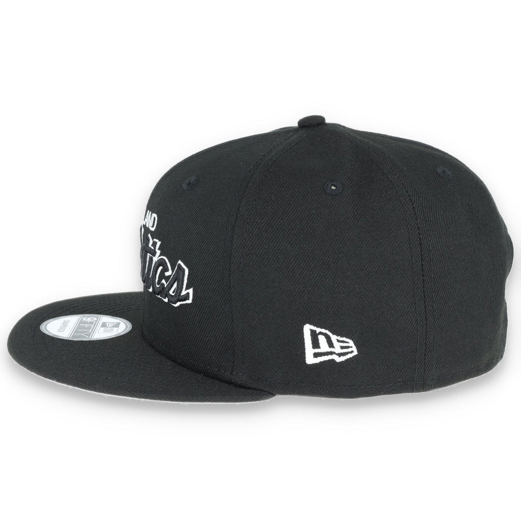 OAKLAND ATHLETICS NEW ERA SCRIPT 9FIFTY Snapback-BLK/WHT product image 6, provided for visual reference and product detail