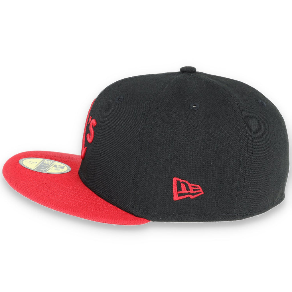 Oakland Athletics New Era 59Fifty Fitted Hat-Red/Black product image 6, provided for visual reference and product detail