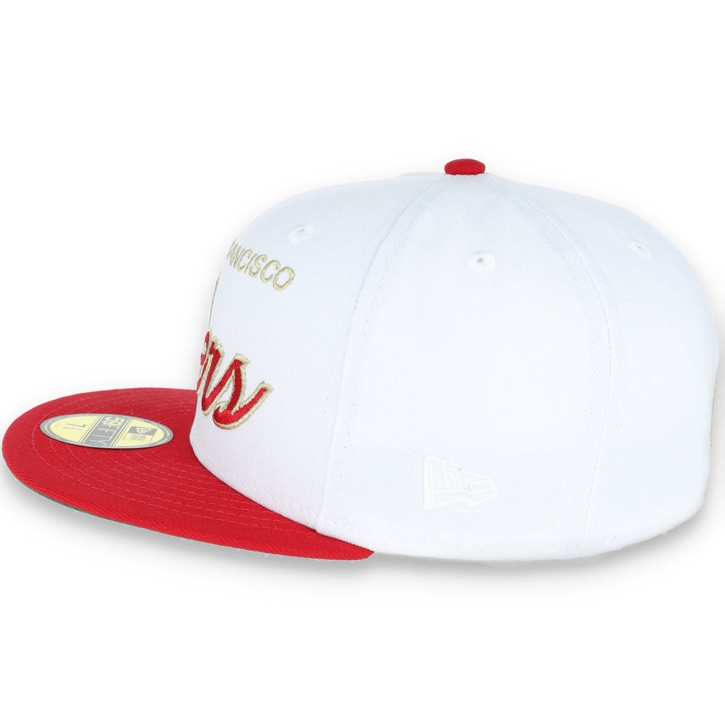 New Era San Francisco 49Ers 59Fifty Fitted Script Hat-White/Gold/Red product image 6, provided for visual reference and