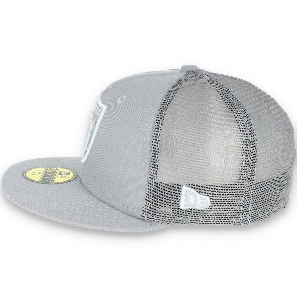 New Era Las Vegas Raiders Shield 59Fifty Fitted Script Hat-Grey/Mesh product image 6, provided for visual reference and