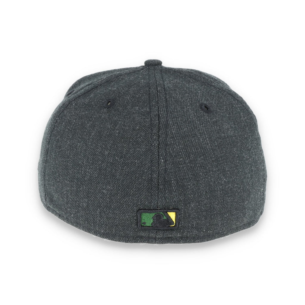 New Era 59Fifty Oakland Athletics CAP -BLACK HEATHER GOLD/ DARK GREEN product image 6, provided for visual reference and
