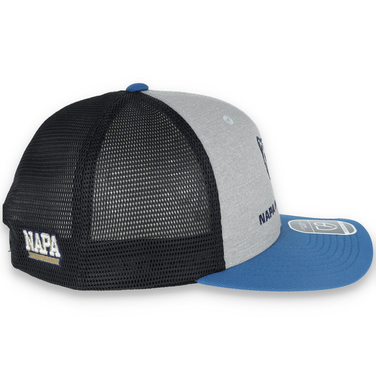 Napa High Grizzlies Flexfit 110® Melange Trucker Mesh Back Cap-Charcoal/Black product image 4, provided for visual reference