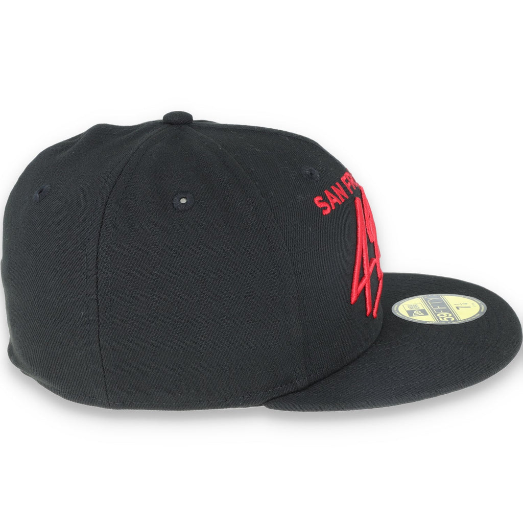 New Era SAN FRANCISCO 49ERS SCRIPTED 59FIFTY FITTED HAT-blk product image 4, provided for visual reference and product