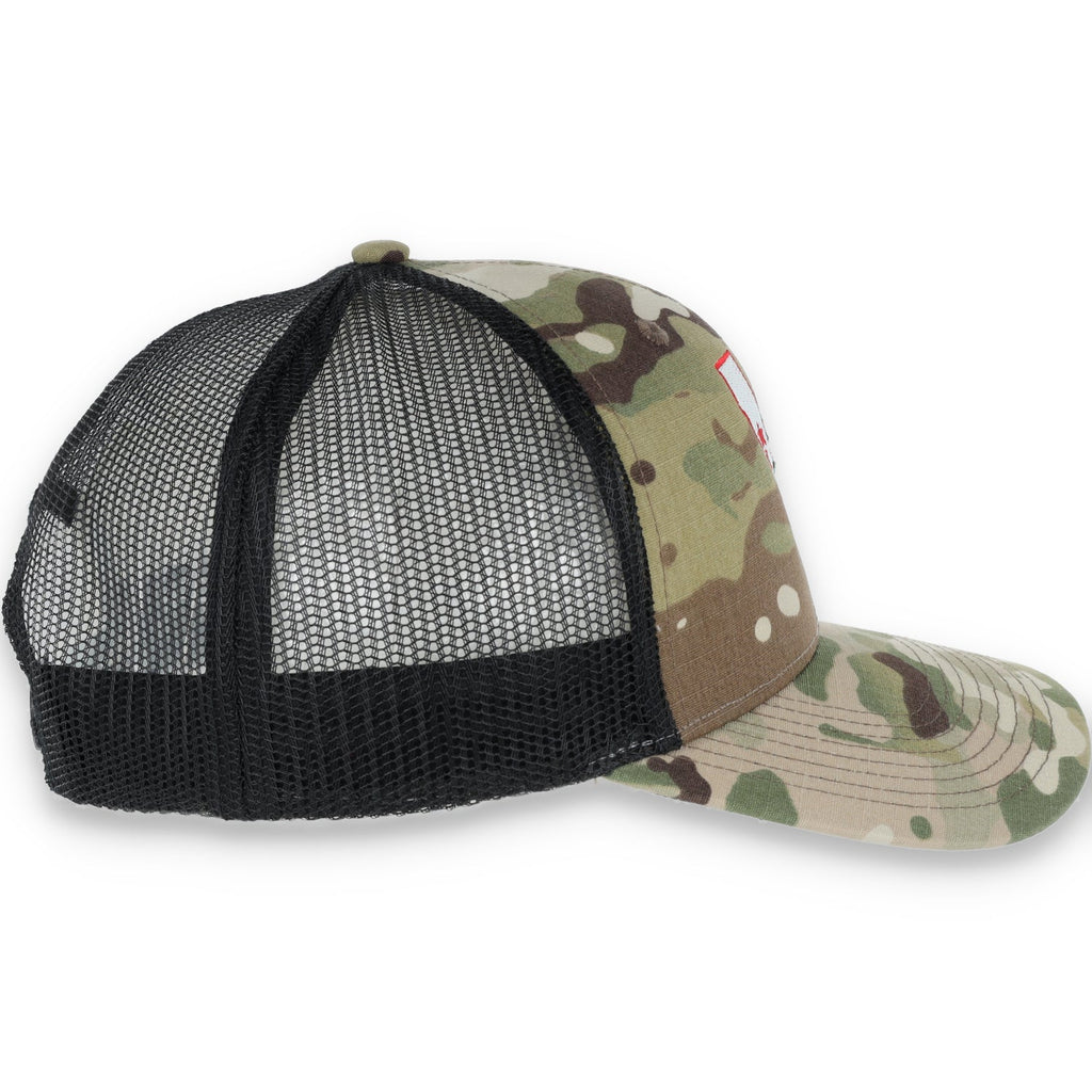 THE COLISEUM CALIFORNIA STATE BEAR TRUCKER Snapback HAT- MULTICAM/BLACK product image 4, provided for visual reference and