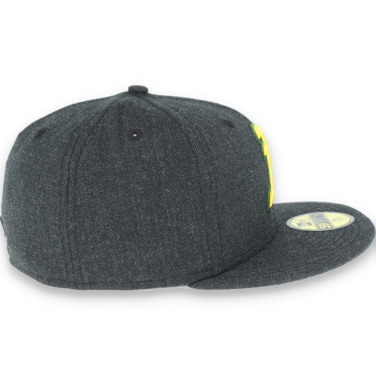 New Era 59Fifty Oakland Athletics CAP -BLACK HEATHER GOLD/ DARK GREEN product image 4, provided for visual reference and
