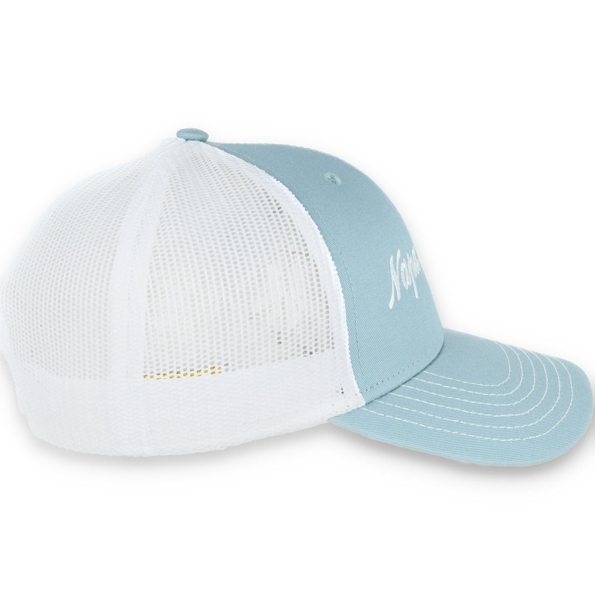 The Coliseum Napa Valley Modified Flat Bill Mesh Hat - Smoke Blue/White product image 4, provided for visual reference and