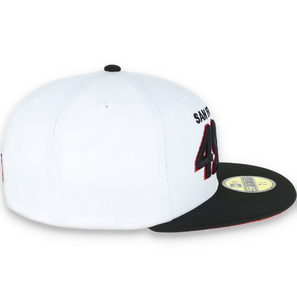 NEW ERA SAN FRANCISCO 49ERS 59FIFTY FITTED SCRIPT HAT-White product image 4, provided for visual reference and product