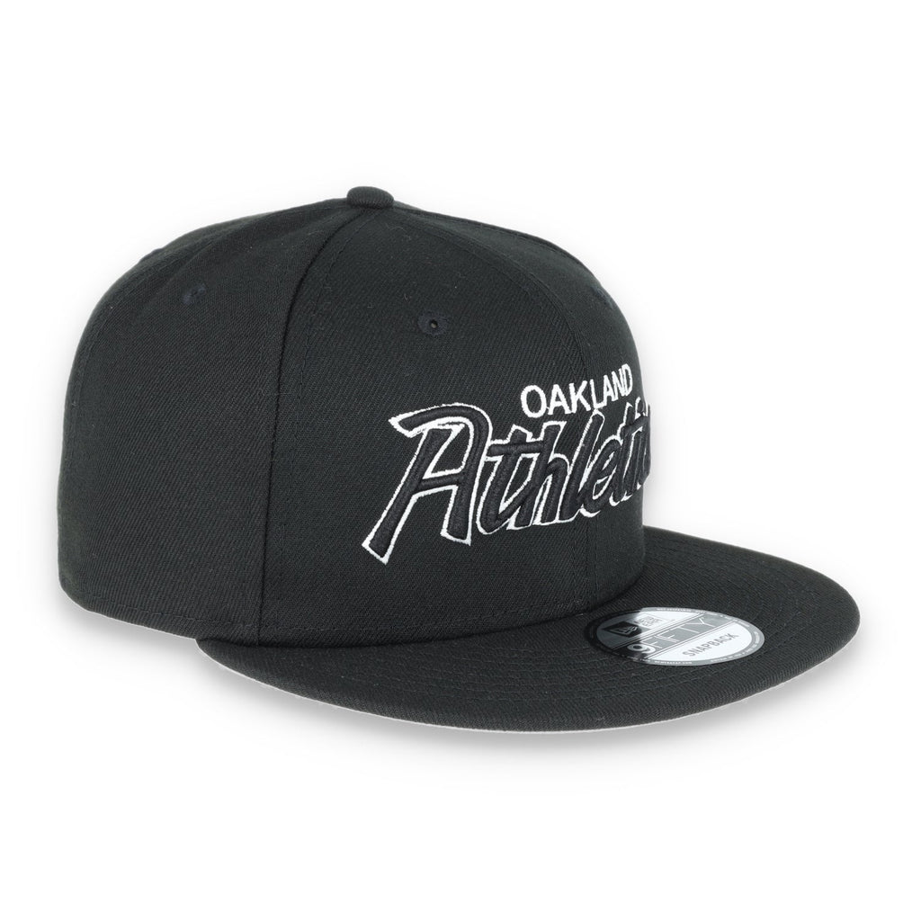 OAKLAND ATHLETICS NEW ERA SCRIPT 9FIFTY Snapback-BLK/WHT product image 3, provided for visual reference and product detail