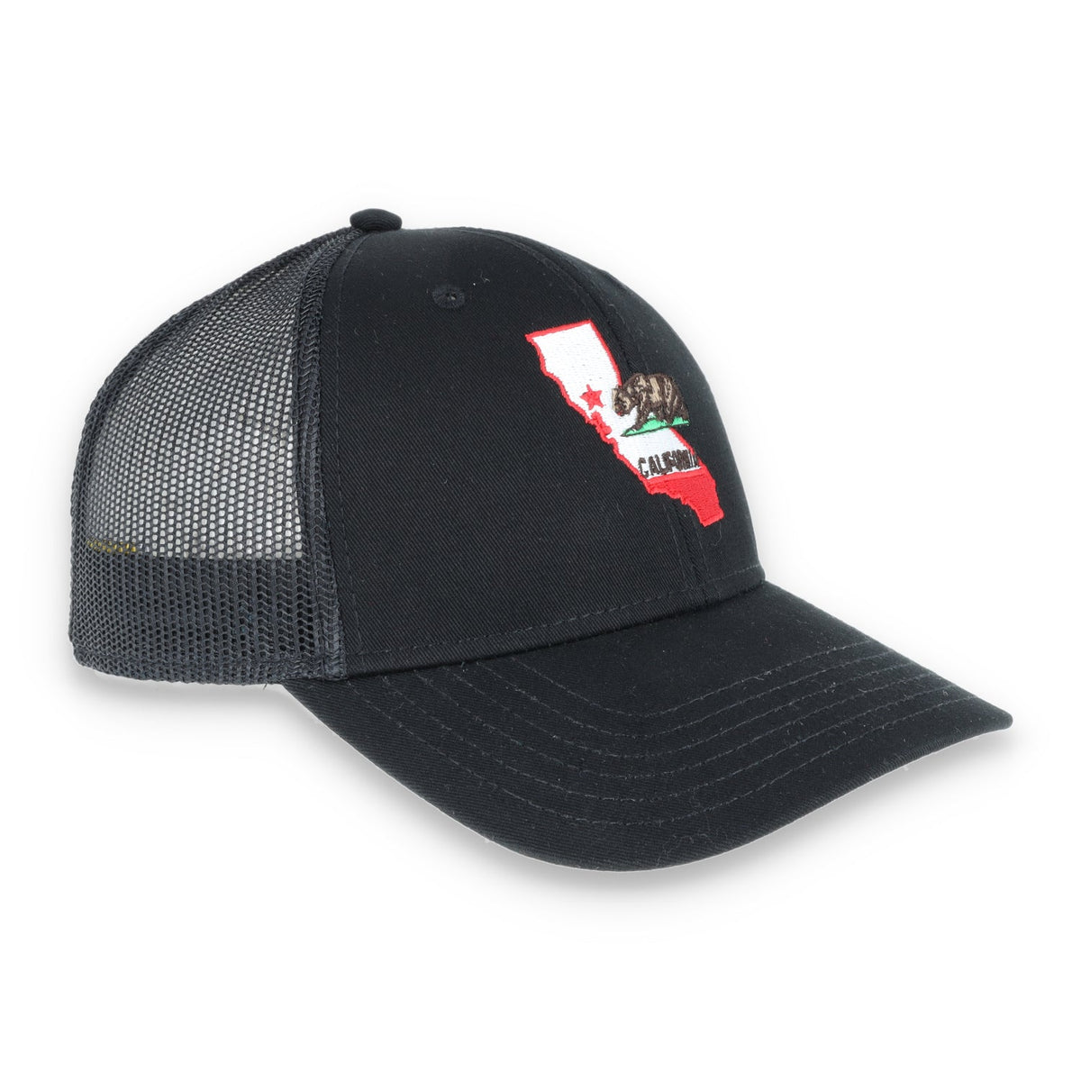 THE COLISEUM CALIFORNIA STATE BEAR TRUCKER Snapback HAT- BLACK/BLACK product image 3, provided for visual reference and