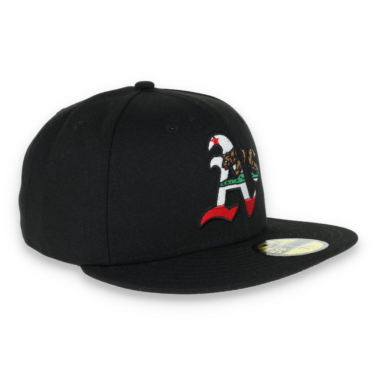 Oakland Athletics New Era Ca Bear 59Fifty Fitted Hat-Black product image 3, provided for visual reference and product detail