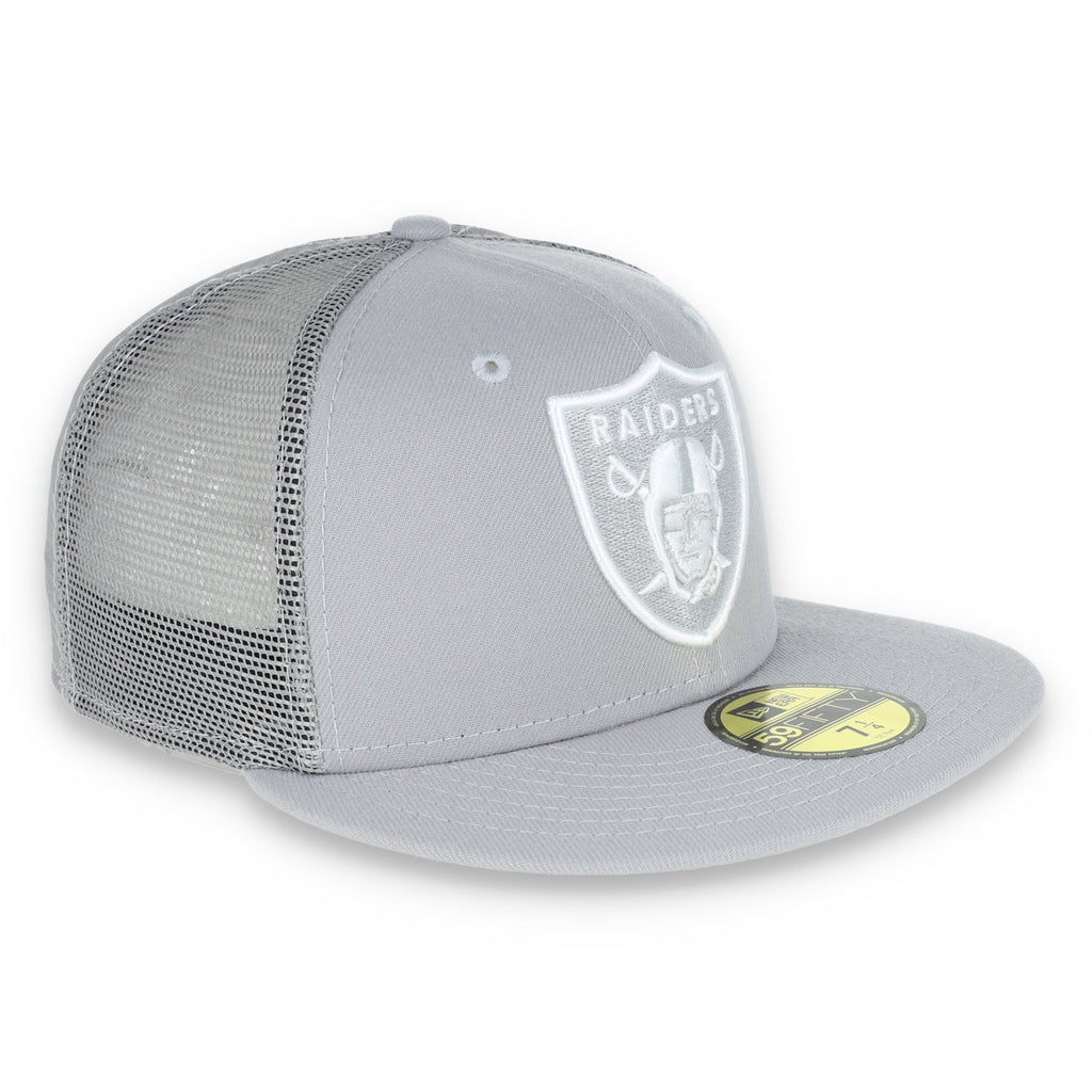New Era Las Vegas Raiders Shield 59Fifty Fitted Script Hat-Grey/Mesh product image 3, provided for visual reference and