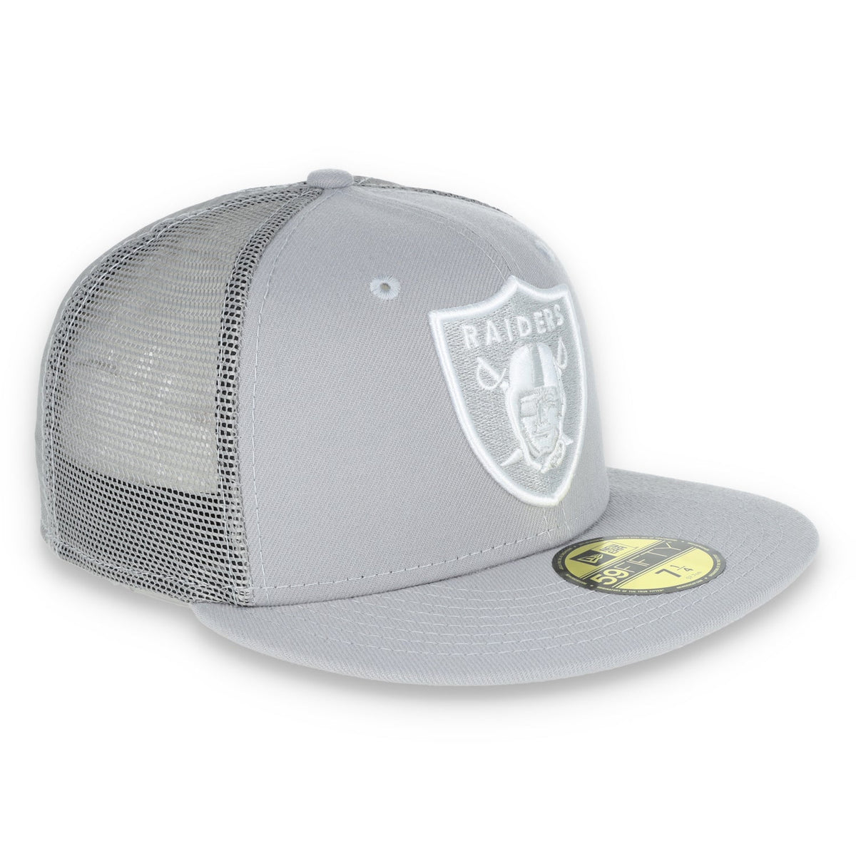 New Era Las Vegas Raiders Shield 59Fifty Fitted Script Hat-Grey/Mesh product image 3, provided for visual reference and