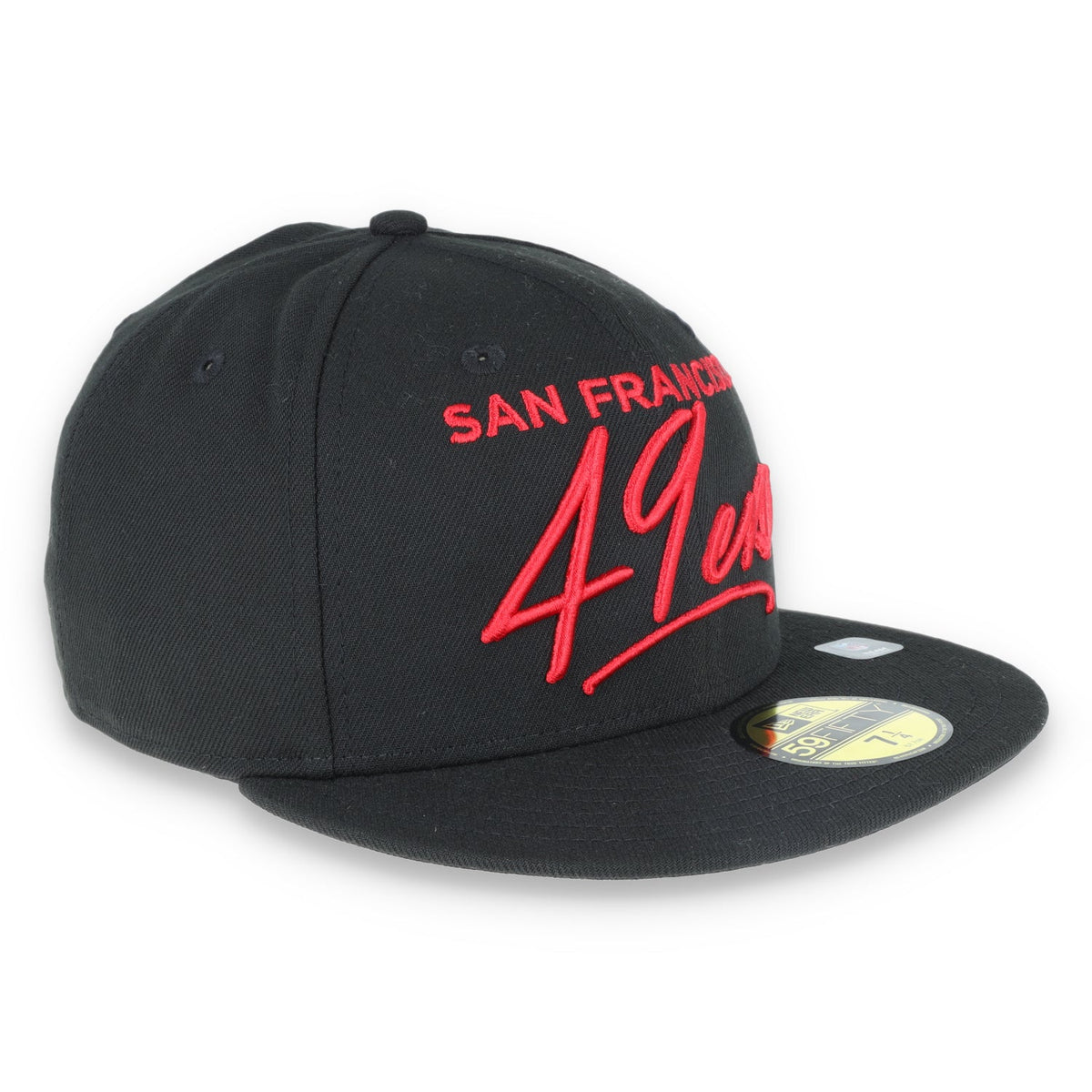 New Era SAN FRANCISCO 49ERS SCRIPTED 59FIFTY FITTED HAT-blk product image 3, provided for visual reference and product