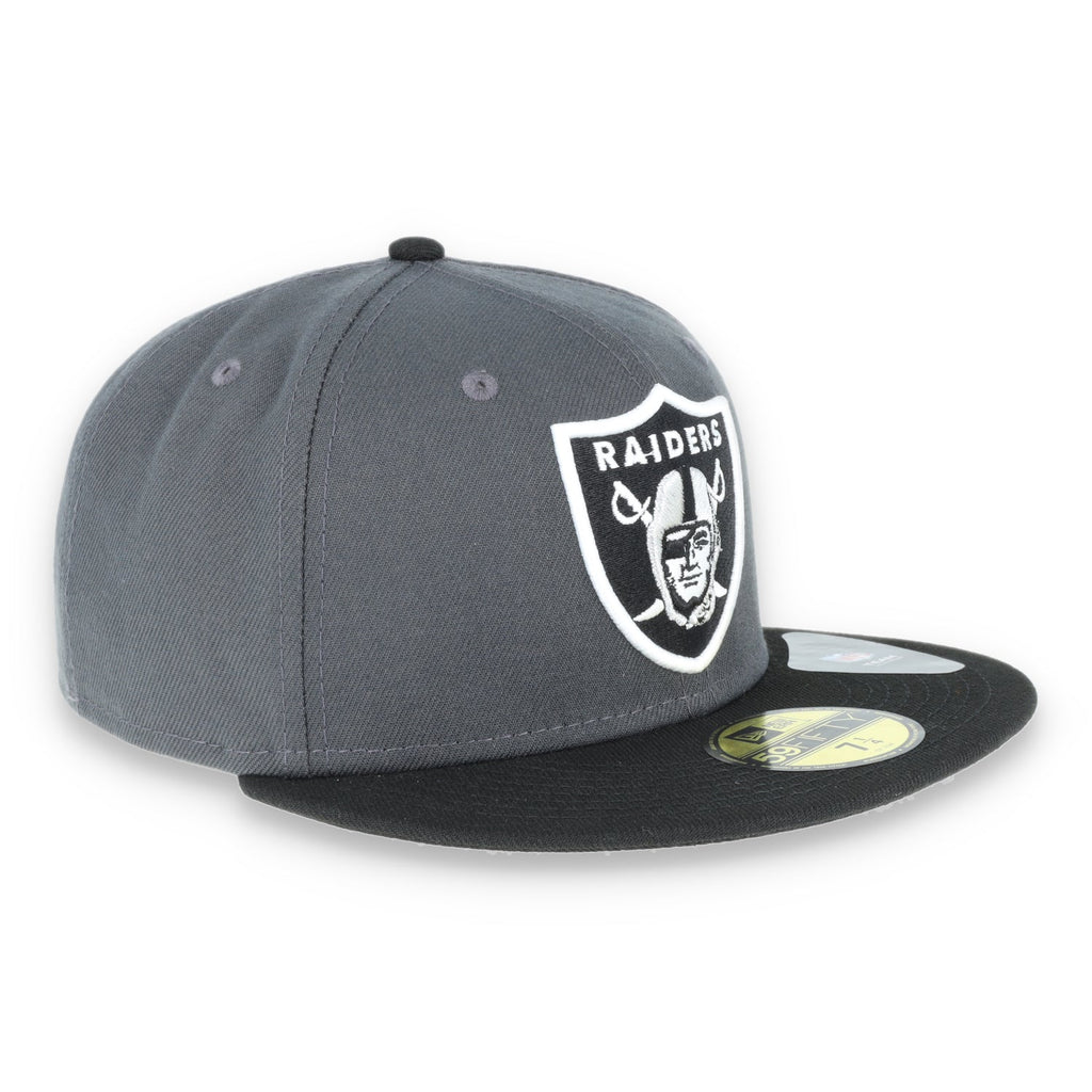 Las Vegas Raiders New Era 59Fifty Fitted Shield Logo -Black/Grey product image 1, provided for visual reference and product