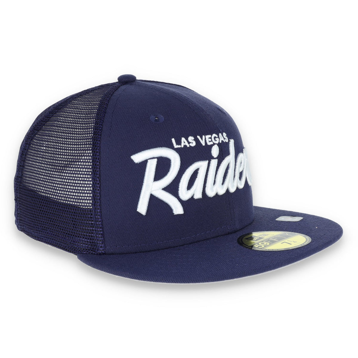 LAS VEGAS RAIDERS NEW ERA mesh script 59FIFTY FITTED-navy product image 3, provided for visual reference and product detail