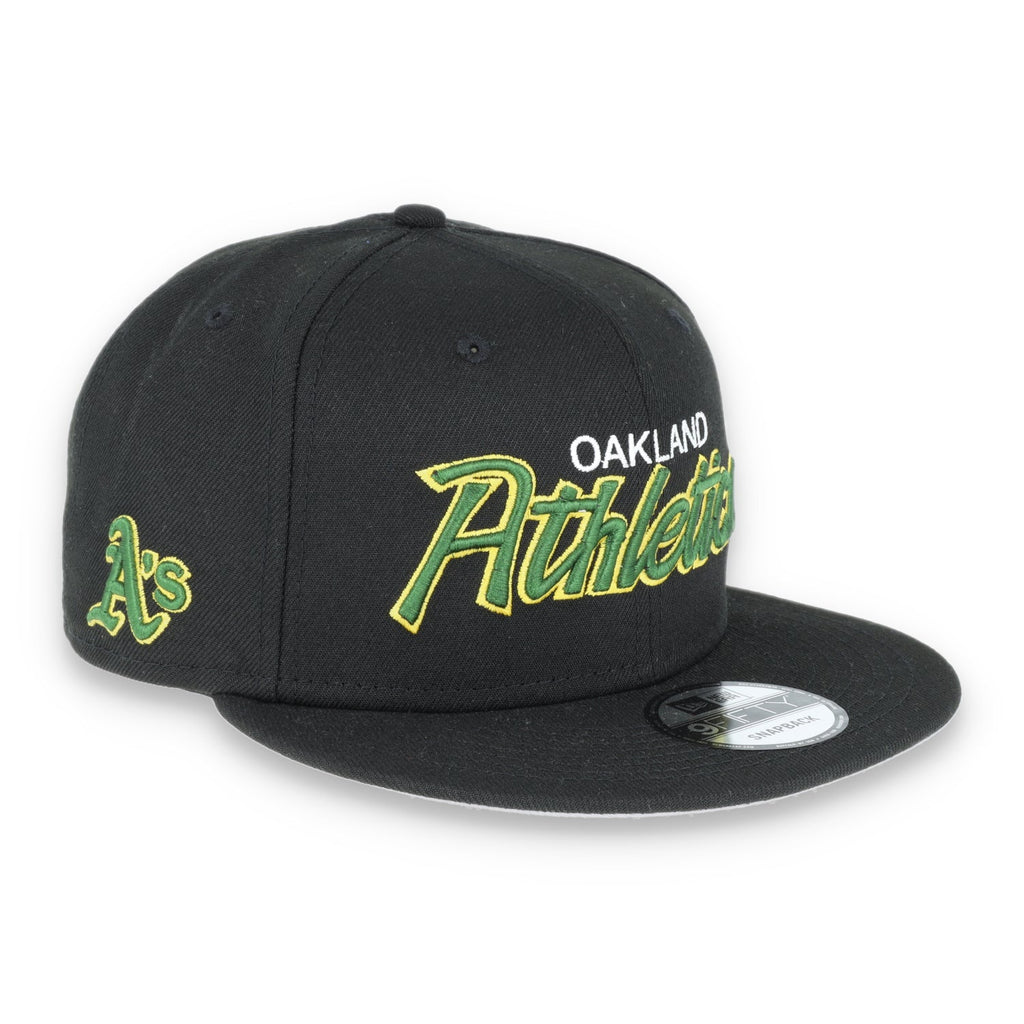 Oakland Athletics New Era 9FIFTY OG Script Adjustable Snapback Hat-Black TMC product image 3, provided for visual reference