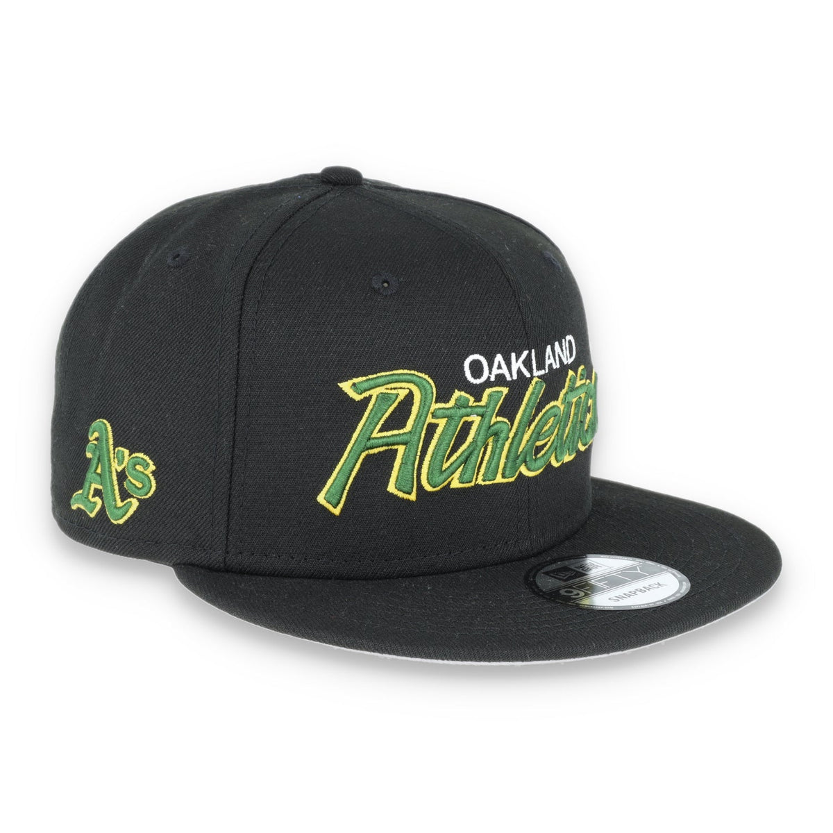 Oakland Athletics New Era 9FIFTY OG Script Adjustable Snapback Hat-Black TMC product image 3, provided for visual reference