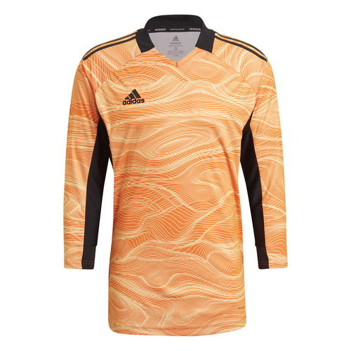Adidas Condivo 21 Goalkeeper Mens Custom Soccer Long Sleeve Jersey - Acid Orange product image 1, provided for visual