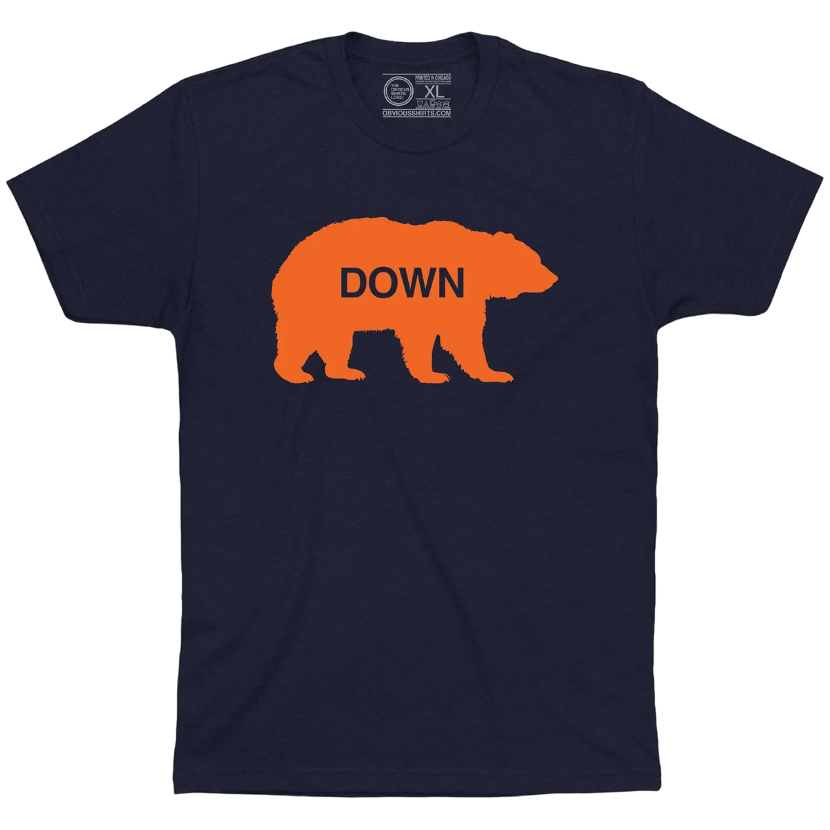Walking Bear Down Navy T-Shirt by Obvious Shirts product image 1, provided for visual reference and product detail review
