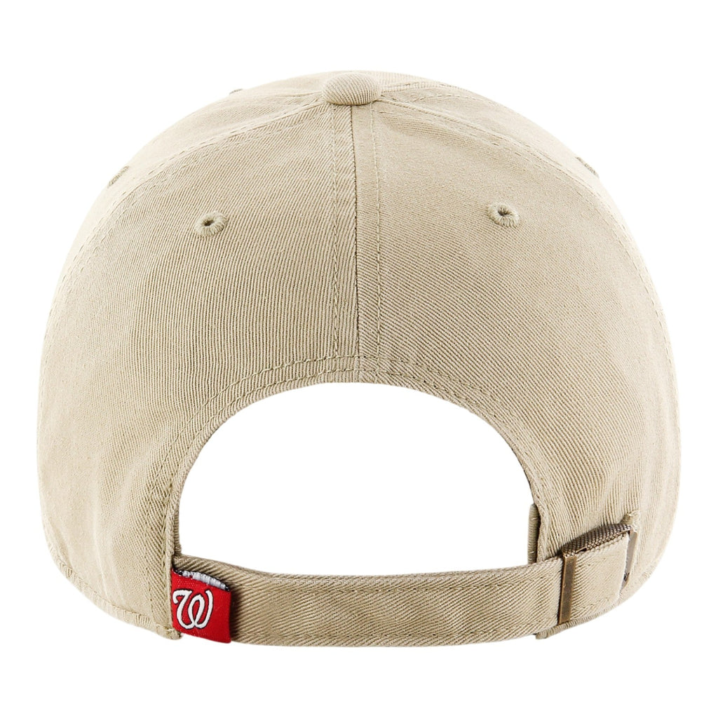 Washington Nationals '47 Clean Up Khaki Adjustable Hat product image 2, provided for visual reference and product detail