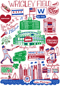 Wrigley Field Julia Gash Postcard product image 1, provided for visual reference and product detail review