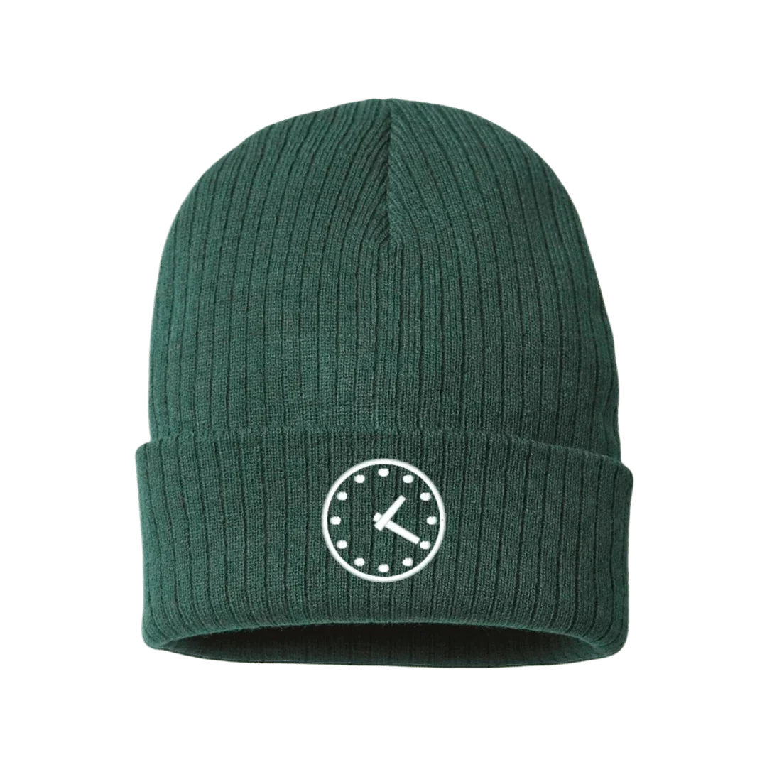 Wrigley Field Clock Green Beanie product image 1, provided for visual reference and product detail review