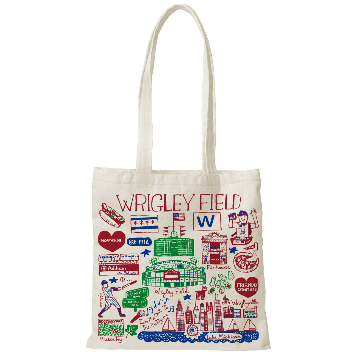 Wrigley Field Julia Gash Natural Tote Bag product image 1, provided for visual reference and product detail review