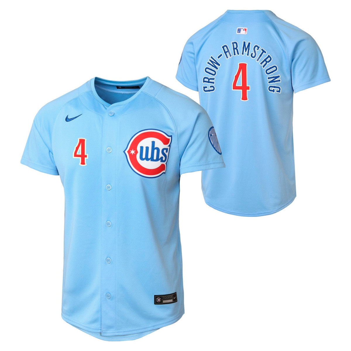 Pete Crow-Armstrong Chicago Cubs Nike Youth Alt Blues Jersey product image 1, provided for visual reference and product