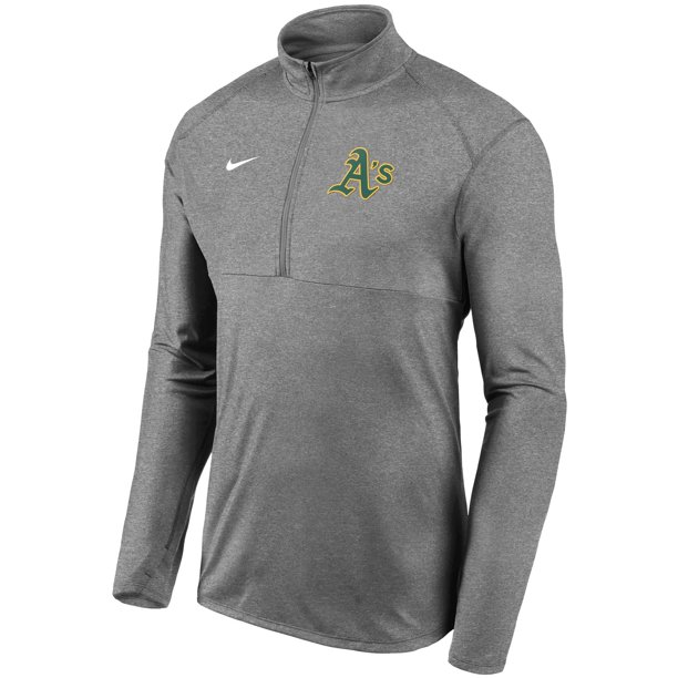 Oakland Athletics Nike Team Logo Element Performance Half-Zip Pullover Jacket - Gray product image 1, provided for visual