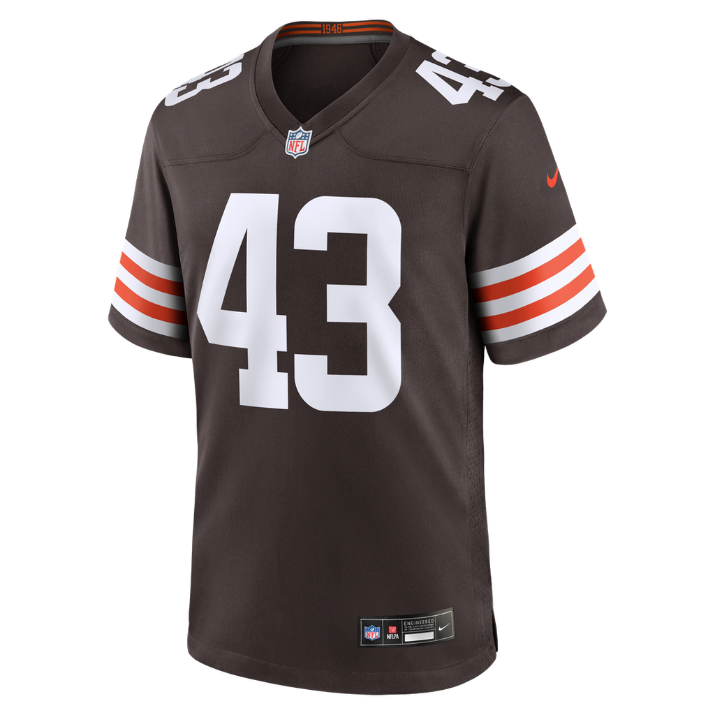 Cleveland Browns Mohamoud Diabate Nike Brown Game Jersey product image 2