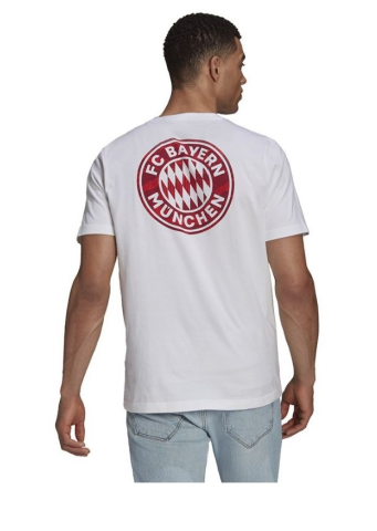 Adidas FC Bayern Munich Street T-Shirt - White product image 3, provided for visual reference and product detail review