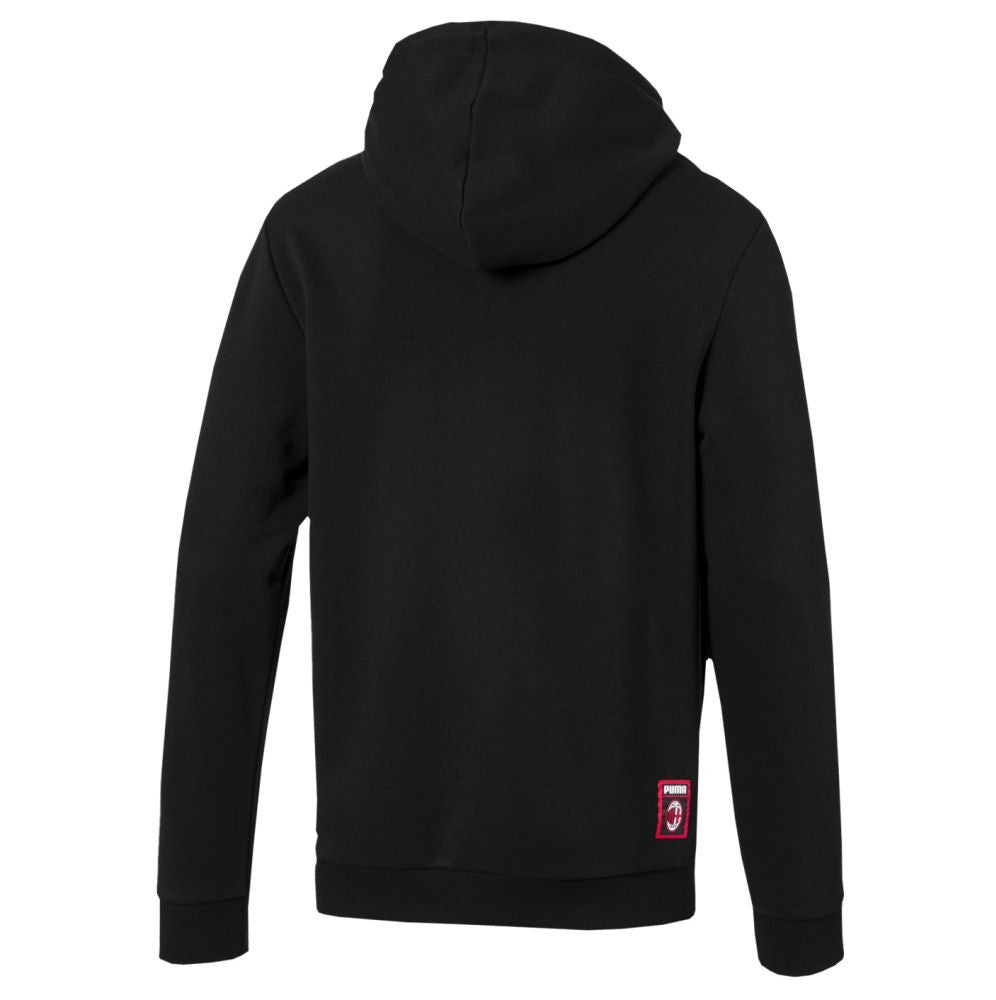 Puma Men AC Milan DNA Hoodie Sweatshirt - Black-Tango Red product image 2, provided for visual reference and product detail