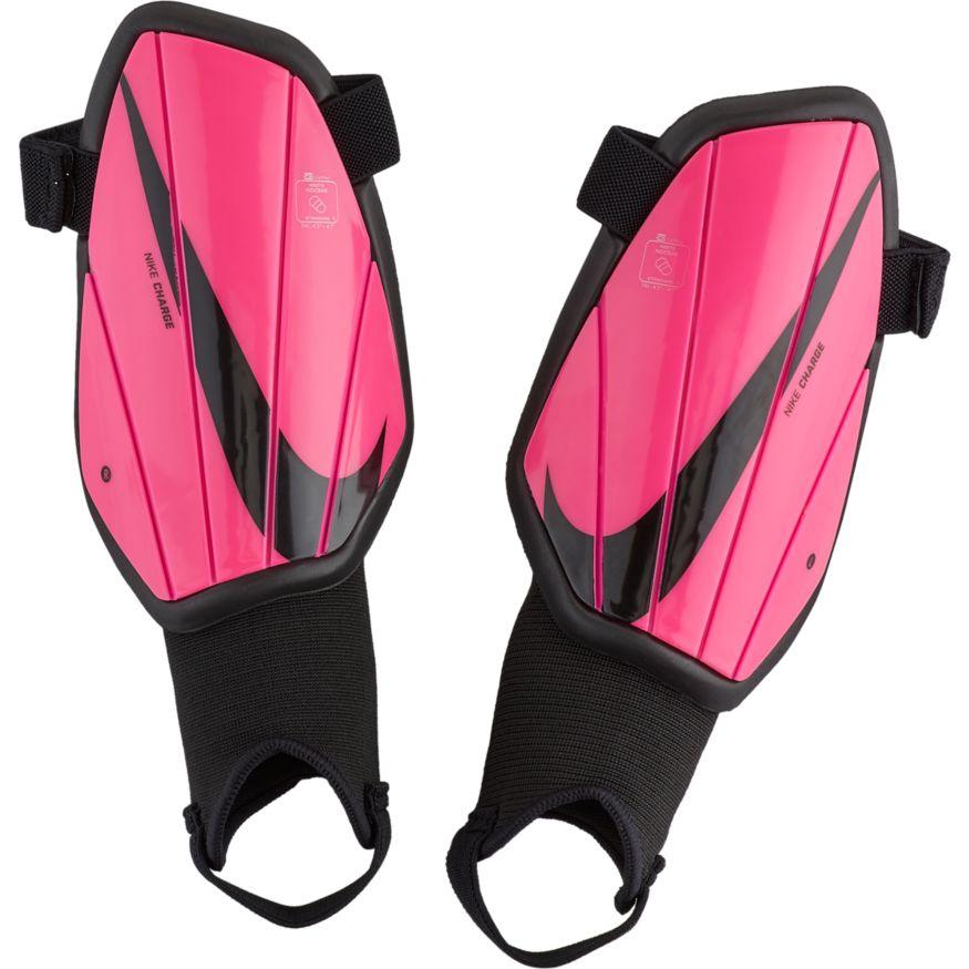 Nike Youth Charge Shin Guards-Pink Blast/Black product image 1, provided for visual reference and product detail review
