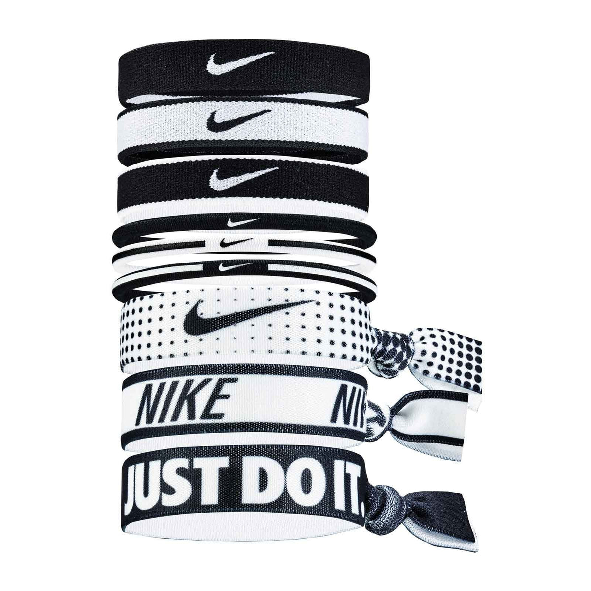 Nike Ponytail Holders - Black/White product image 1, provided for visual reference and product detail review